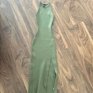 Windsor Olive Maxi Dress with Slit